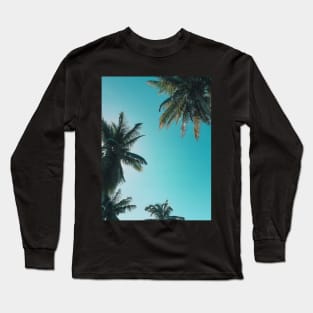 Blue sky and palm trees Long Sleeve T-Shirt